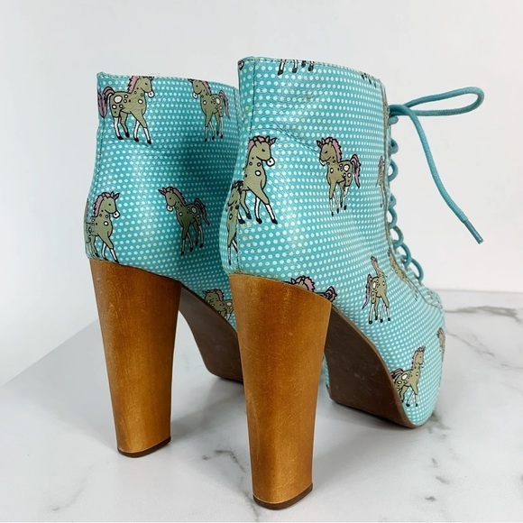Jeffrey Campbell Lita Kawaii Unicorn Horses Platform
Heeled Lace Up Booties 7.5 - Picture 8 of 14